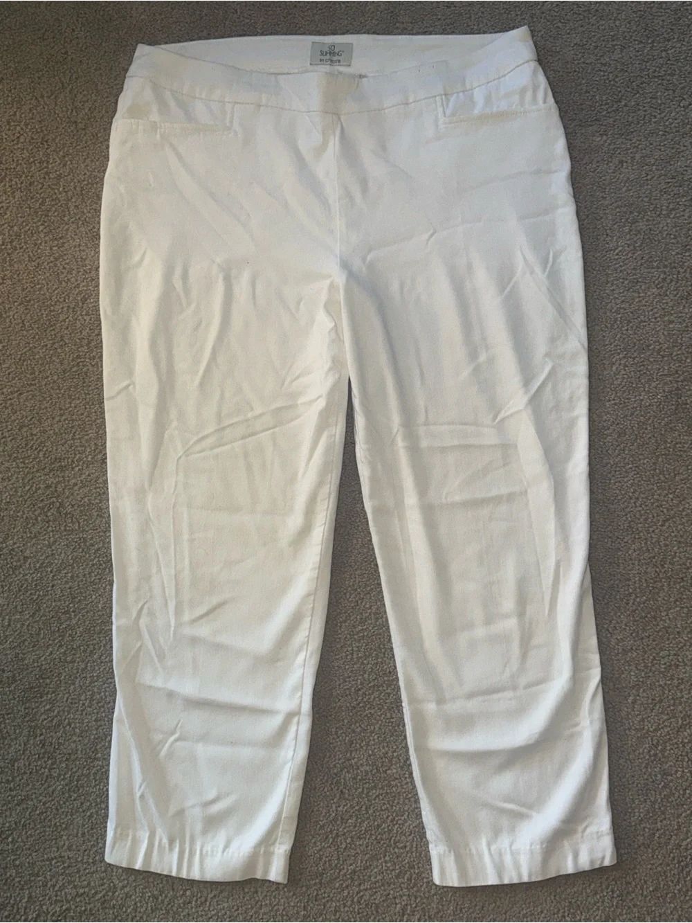 Chico's White So Slimming Cropped Pants